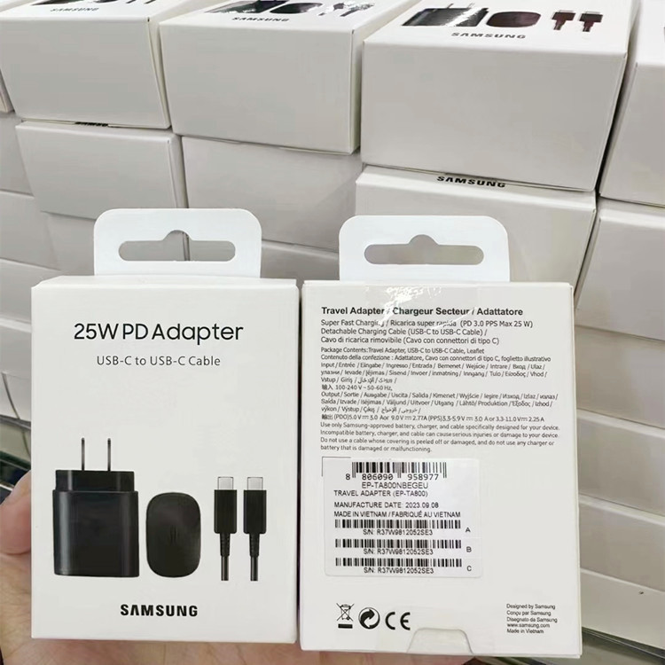 Suitable for Samsung Original Mobile Phone NOTE10 Super Fast Charger 25W Fast Charging European Standard TYPEC Interface Fast Charging