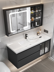 G3YN陶瓷一體盆智能浴室櫃櫃組合衛浴套裝洗手洗臉面盆鏡衛生間洗