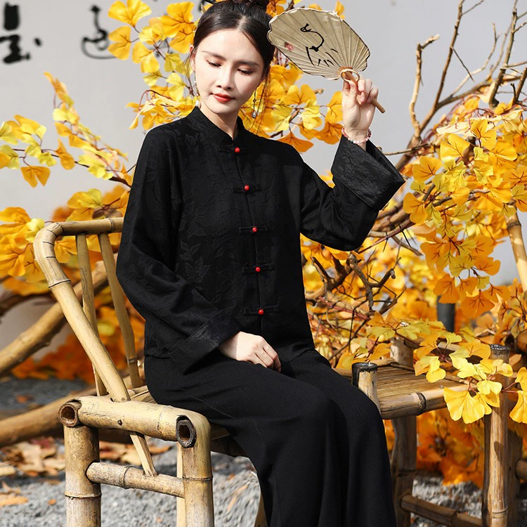 9662 Чайный костюм Костюм Тан Пальто Новый китайский чайный костюм Осень 2023 Новый Будда в стиле Дзен Женский костюм Джусан Кардиган