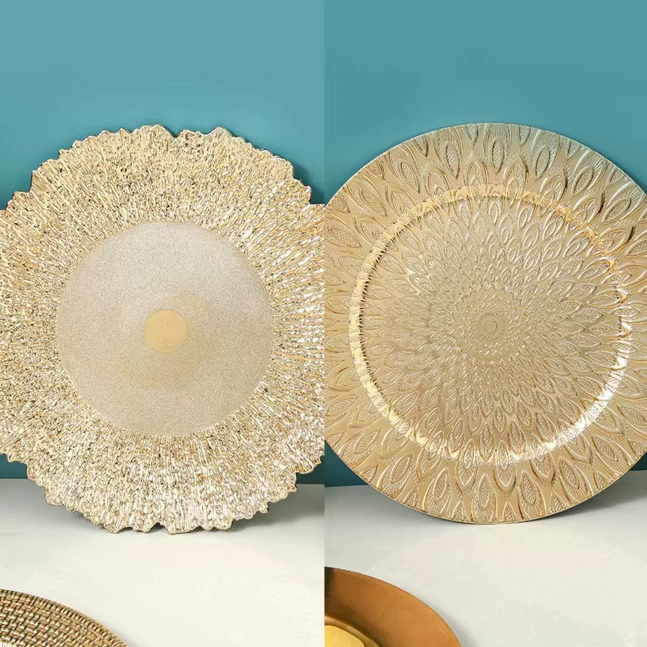 charger plates欧式复古果盘不规则花边盘家用客厅装饰盘厂家批发