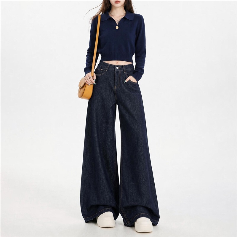 Women's Wide-Leg Jeans, New Autumn Style, Loose Fit, Fade-Resistant, Original Denim Color, Comfortable Stretch Fabric, Cross-Border Women's Wide-Leg Jeans, New Autumn Style, Loose Fit, Fade-Resistant, Original Denim Color, Comfortable Stretch Fabric, Cross-Border