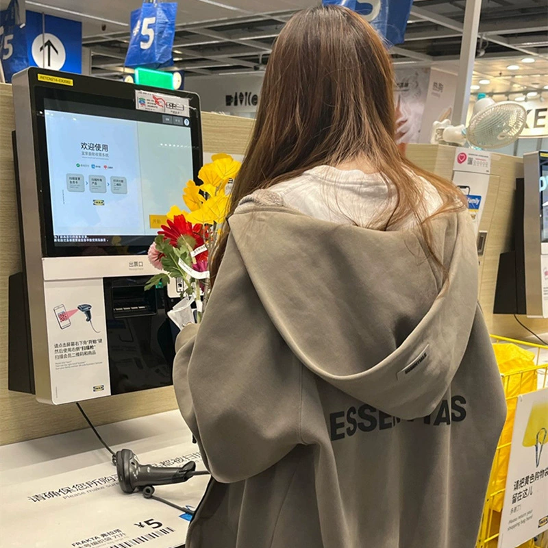 ESSENTIALS HHH многолинейный американский мужской кардиган на молнии на флисовой подкладке, осенне-зимняя куртка с капюшоном, модная толстовка