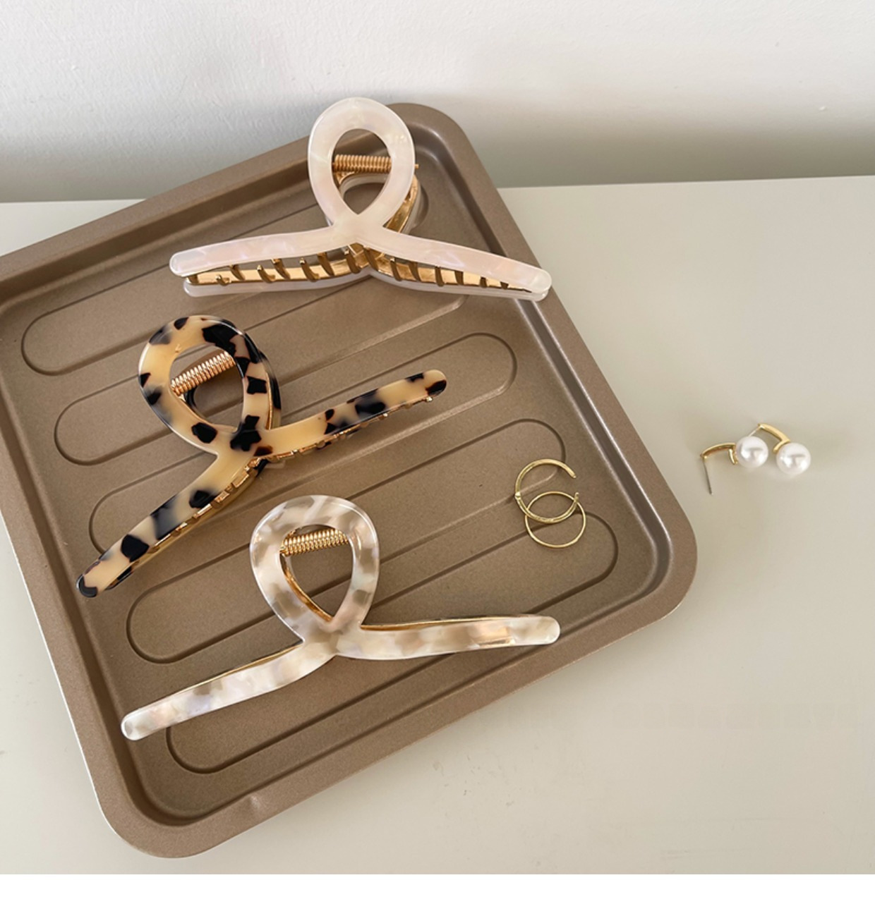 Stor hårklämma för damer elegant acetat grip sommarstil_voghion.com