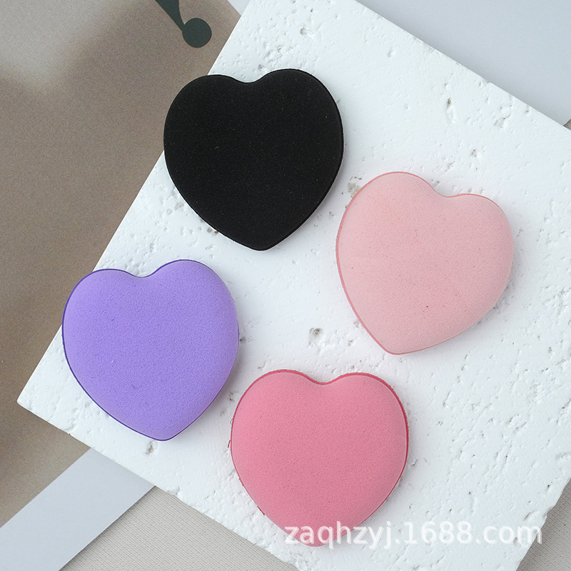 Mini aplicador de maquillaje en forma de corazón, sin látex, compacto, herramienta de retoque de maquillaje, no absorbente, desechable, transfronterizo.