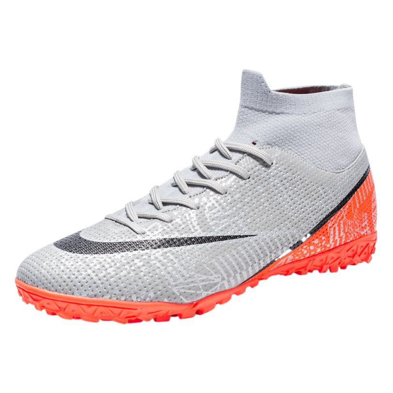 Transfronterizo nuevos deportes transpirables de alta superior TF zapatos de fútbol de uñas largas zapatos de entrenamiento de competencia para niños ligeros hombres y mujeres más tamaño