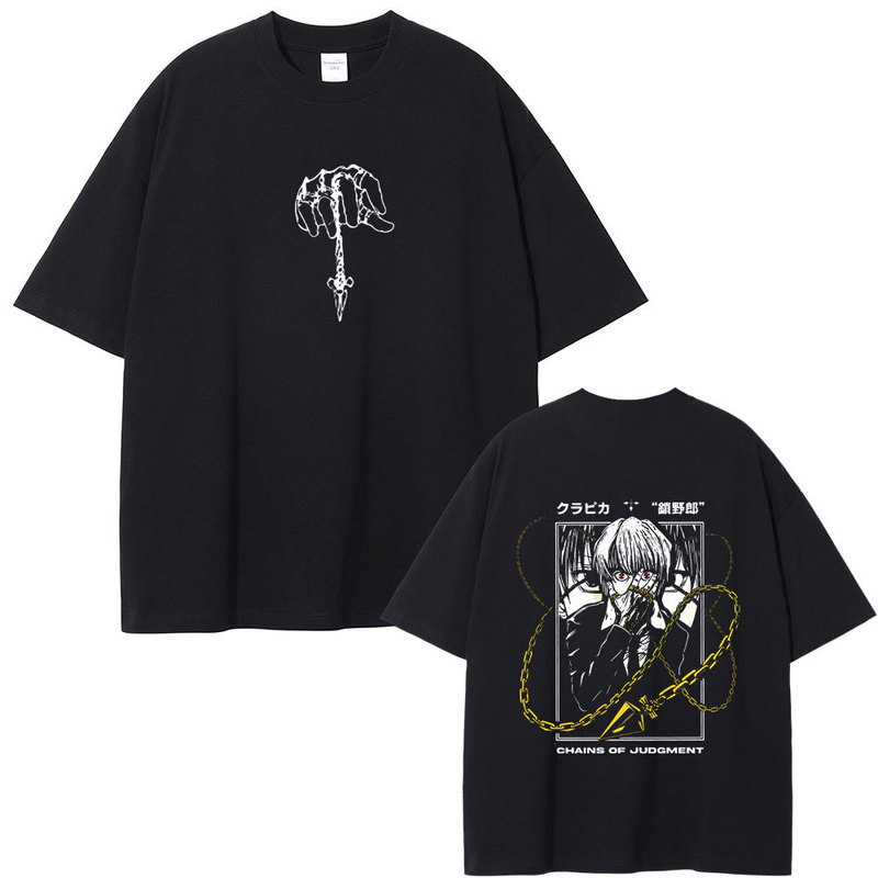 Vintage Anime Hunter X Hunter T-Shirt Kurapika Manga Graphic Tee Shirt Summer Men Women Casual Oversized