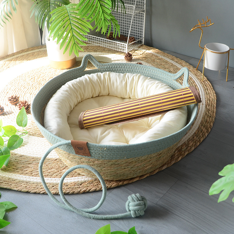 바다색 재미있는 스타일 + 따뜻한 흰색 화장솜 + 베개 + 매트