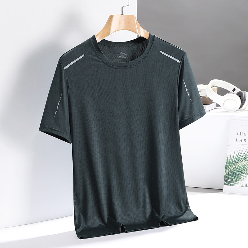 アイスtシャツ男性速乾半袖tシャツ夏高弾氷感通気ファッション上着クロスボーダー工場卸売り|undefined