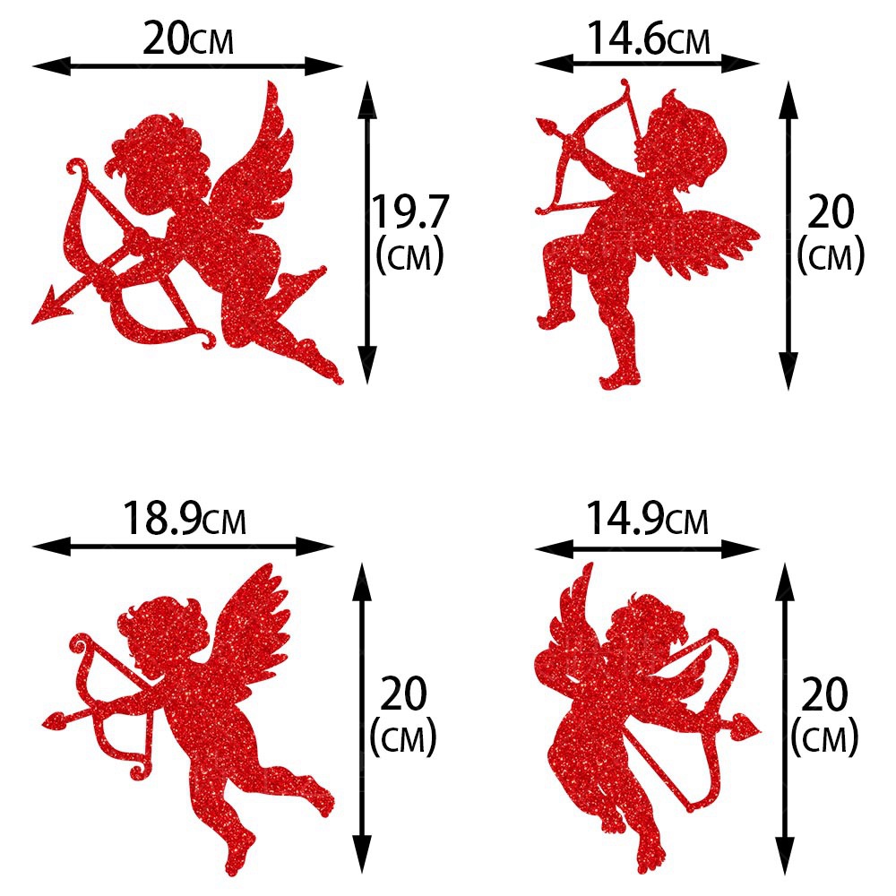 2024 Día de San Valentín fiesta decoración ventana pegatinas romántica propuesta lugar diseño Cupido parche pegatinas de pared