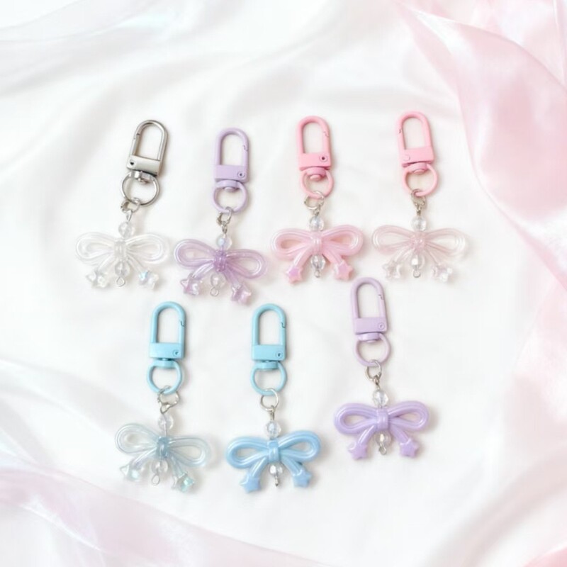 Ins Style Bow Beauty Pendant Lipstick Lip Glaze Tube Pendant Mini Cute Anti-Lost Pendant Wholesale for Women