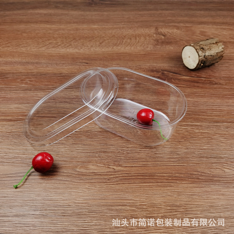 Oval tiramisú Taro redondo de leche de soja caja transparente Internet celebridad tazón completo caja de embalaje de pesca de frutas 500ml