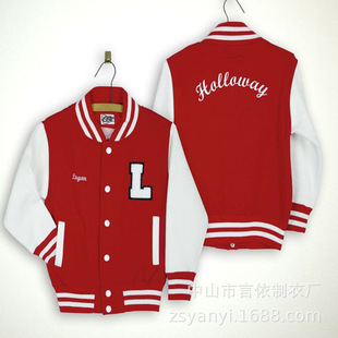 Trendy Thick American Retro Heavy Fashion Towel Embroidery Bright Red Work Baseball Jacket Custom