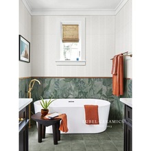 法式复古卫生间瓷砖白色海基布花片浴室厨房阳台酒店墙砖厕所