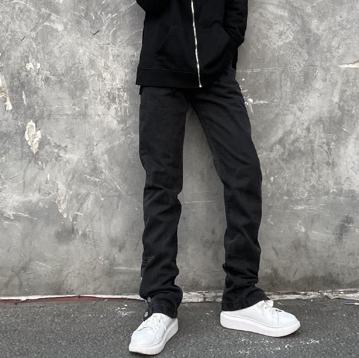 Majira Occidental High Street Side Button Jeans for Men's Summer Hip Hop Straight Loose and Versatile Jeans Vibe_voghion.com
