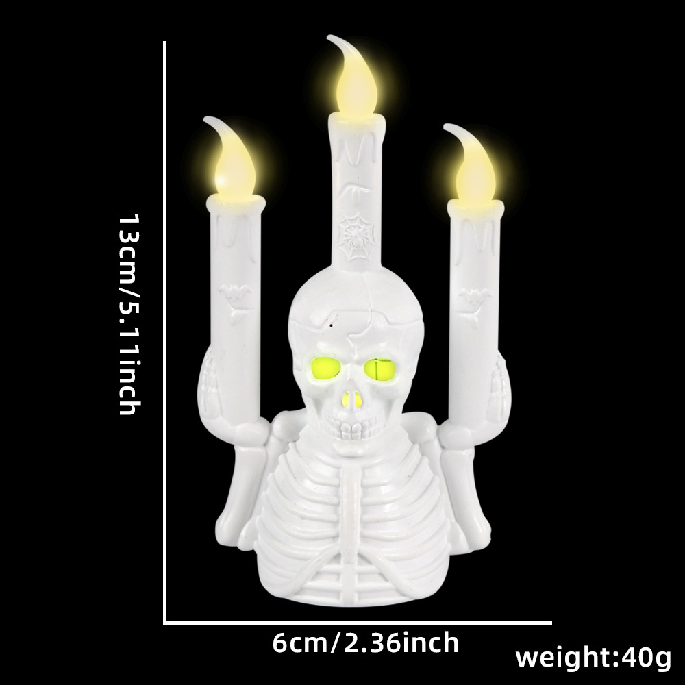 Nuevo Halloween cráneo luminoso candelabro fiesta fantasma bar ktv decoración de escritorio LED lámpara decoración de galleta