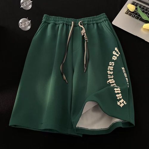 American Street Print Casual Shorts for Men, Summer, Niche Design Brand, Straight Leg Wide Leg Sports Five-Finger Shorts