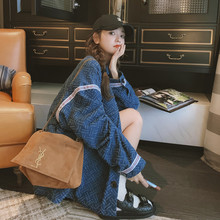 实拍2025小香风气质撞色拼接宽松洋气设计少女感单排扣牛仔外套女