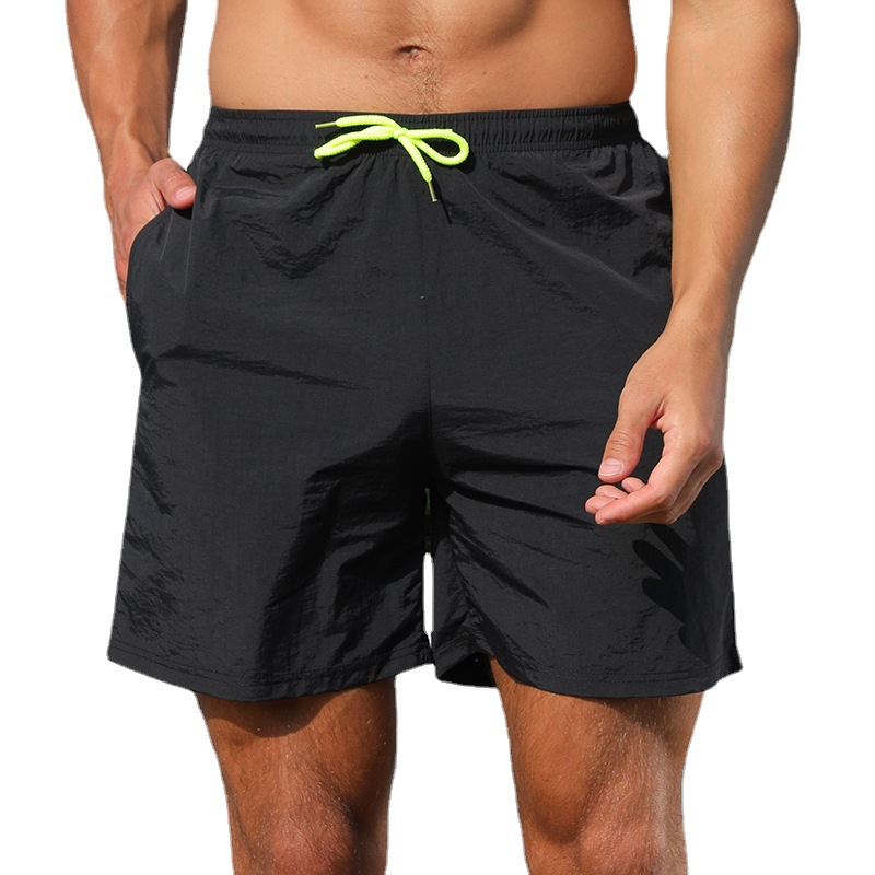 Europa y América más tamaño transfronterizo color sólido de los hombres de cinco puntos pantalones de playa de verano de secado rápido pantalones cortos de natación impermeable al aire libre ocio image 4