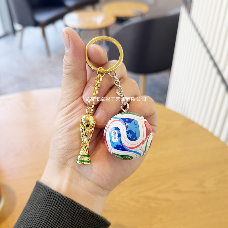 Football Pendant Keychain Exquisite Pendant Hercules Cup 2026 Usa-Mexico-Canada World Cup Souvenir Gift for Men and Women