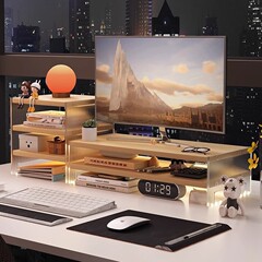 コンピュータモニタースタンドデスクトップスクリーン高架ラックノートブックサポートスタンドオフィスデスクトップ収納ラックベースリフト