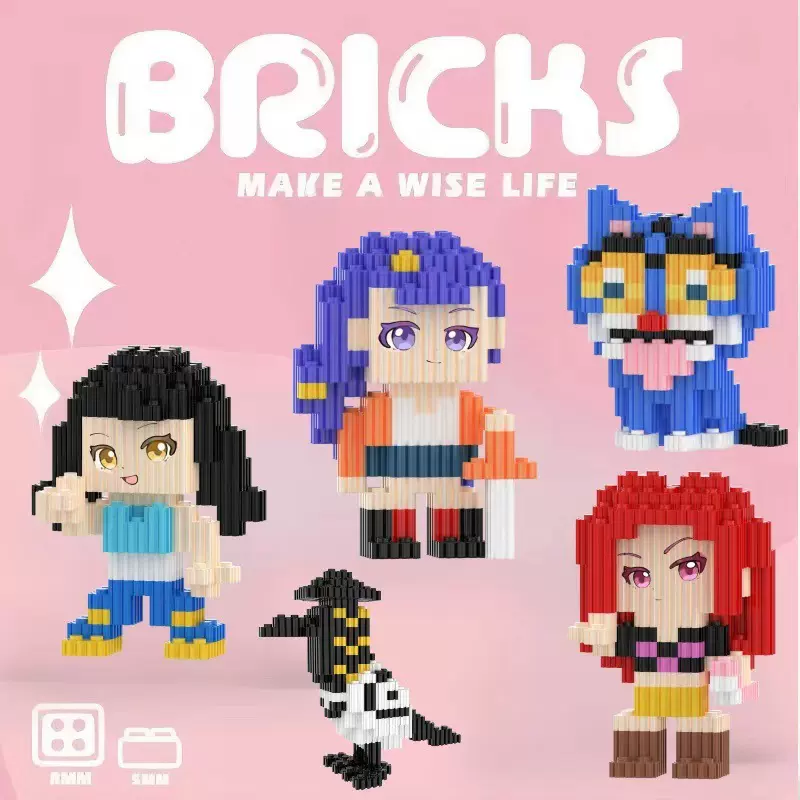 跨境新品猎魔女团 KPOP demon hunters plush 小颗粒拼装积木玩具