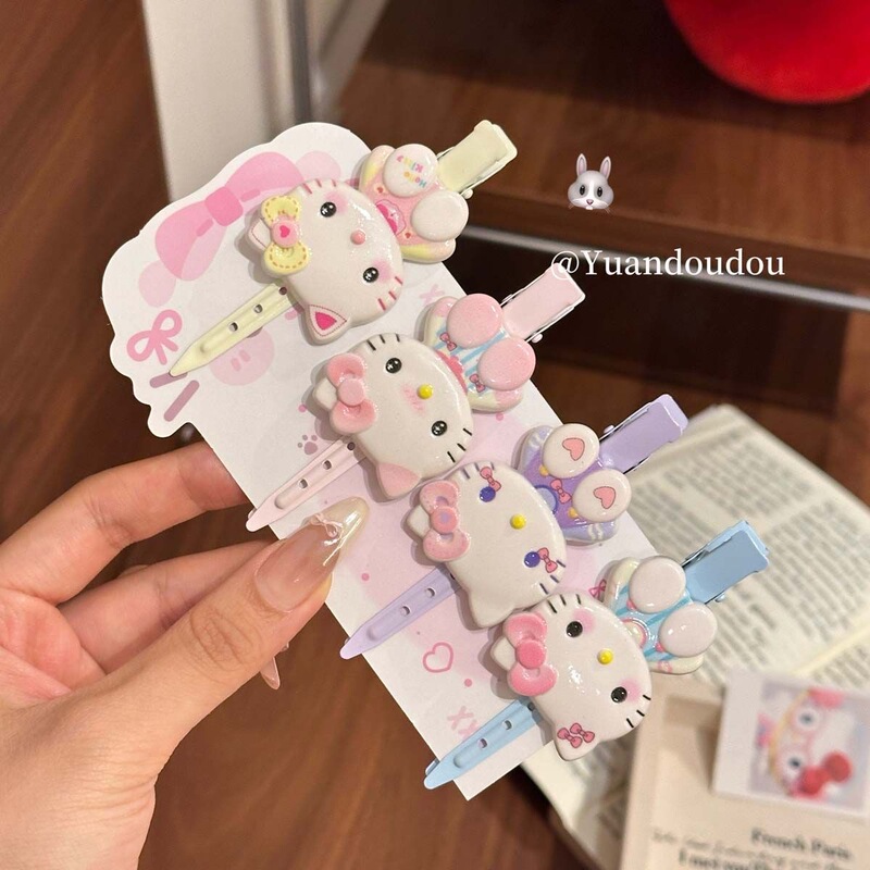 软萌坐姿猫尖嘴夹ins立体少女心百搭日系刘海侧边夹头饰女生|undefined
