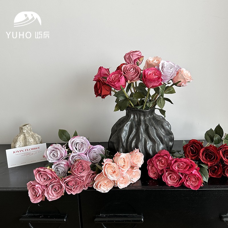 屿后 仿真花雪山玫瑰年宵花花盒diy家居摆件情人节礼物花店资材