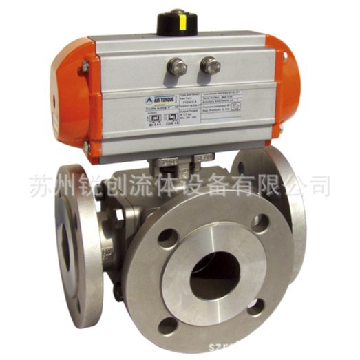 供应意大利AIR TORQUE气动三通法兰球阀，气动三通L型/T型球阀