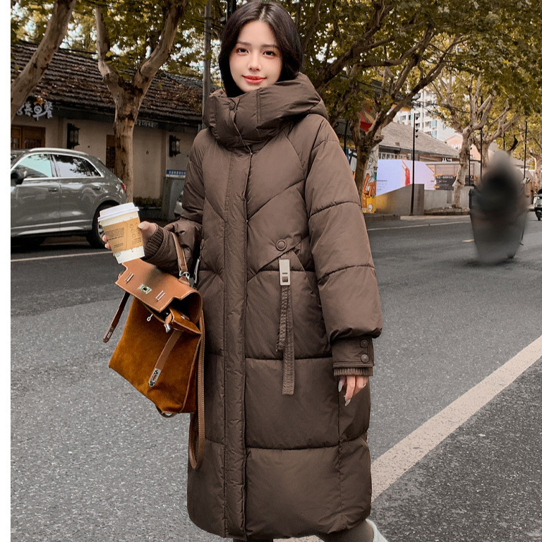 羽绒棉服女中长款2025新款冬季韩版宽松连帽休闲加厚保暖棉衣棉袄|undefined