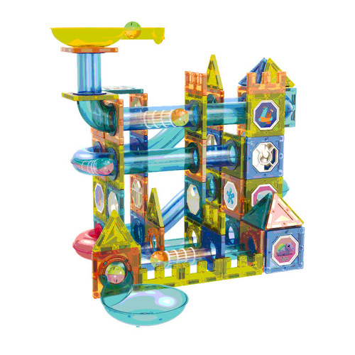 Cross-border color window track magnetic piece building blocks ball track versatile DIY children's splicing building blocks building toys