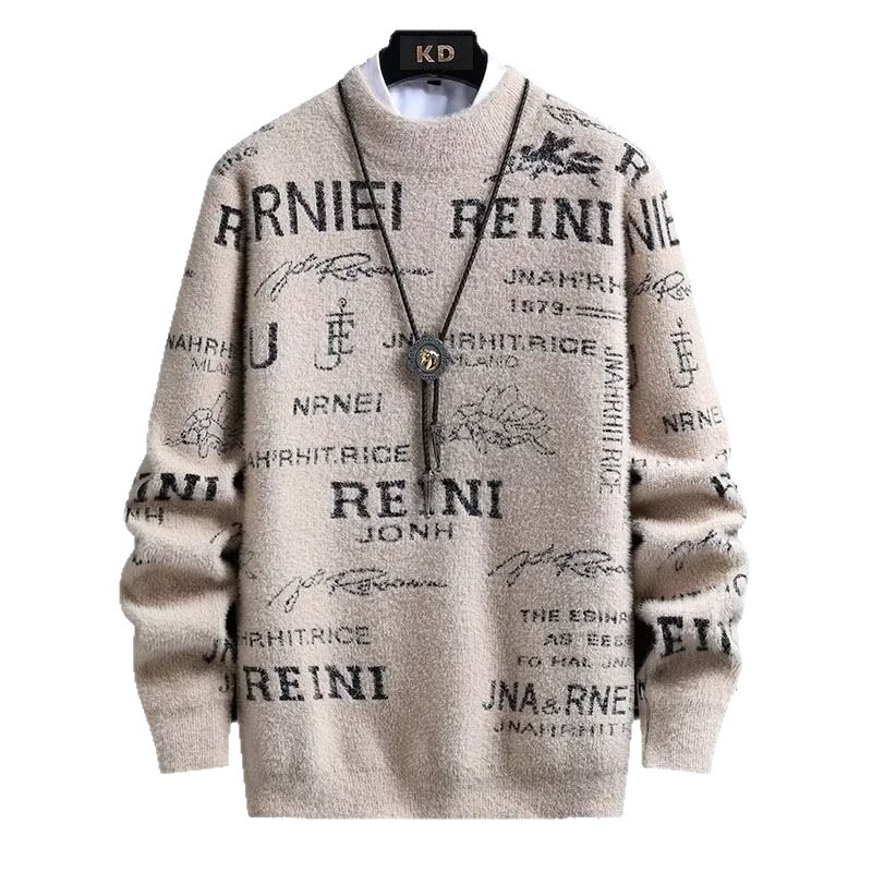 Al por mayor suéter de cuello medio alto de invierno nuevo estilo coreano tendencia de engrosamiento camiseta de punto