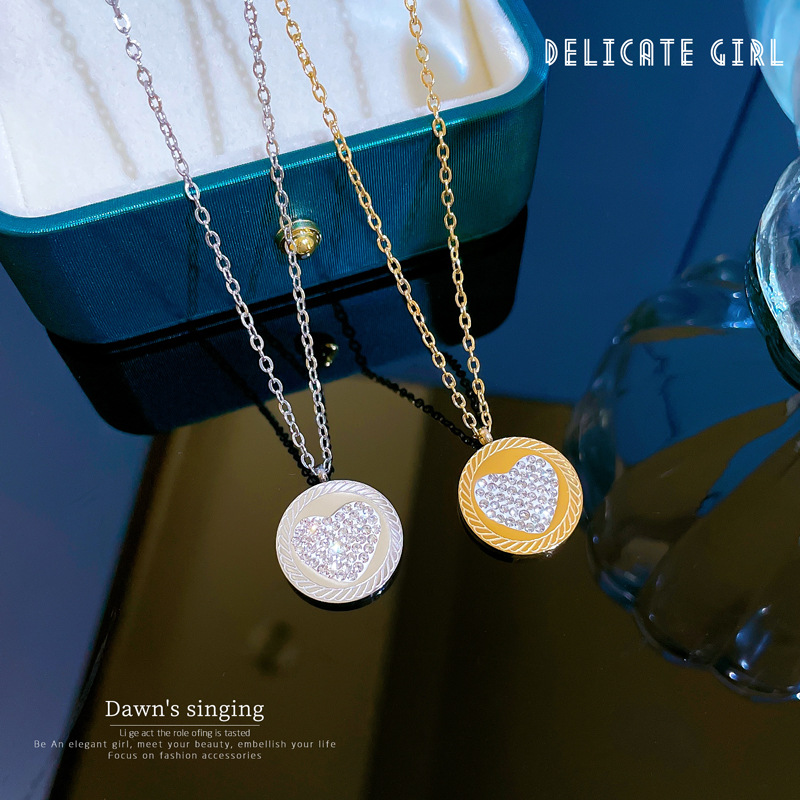 Minimalistisches Echtgold Collier Mit Diamantbesatz Für Damen_voghion.com