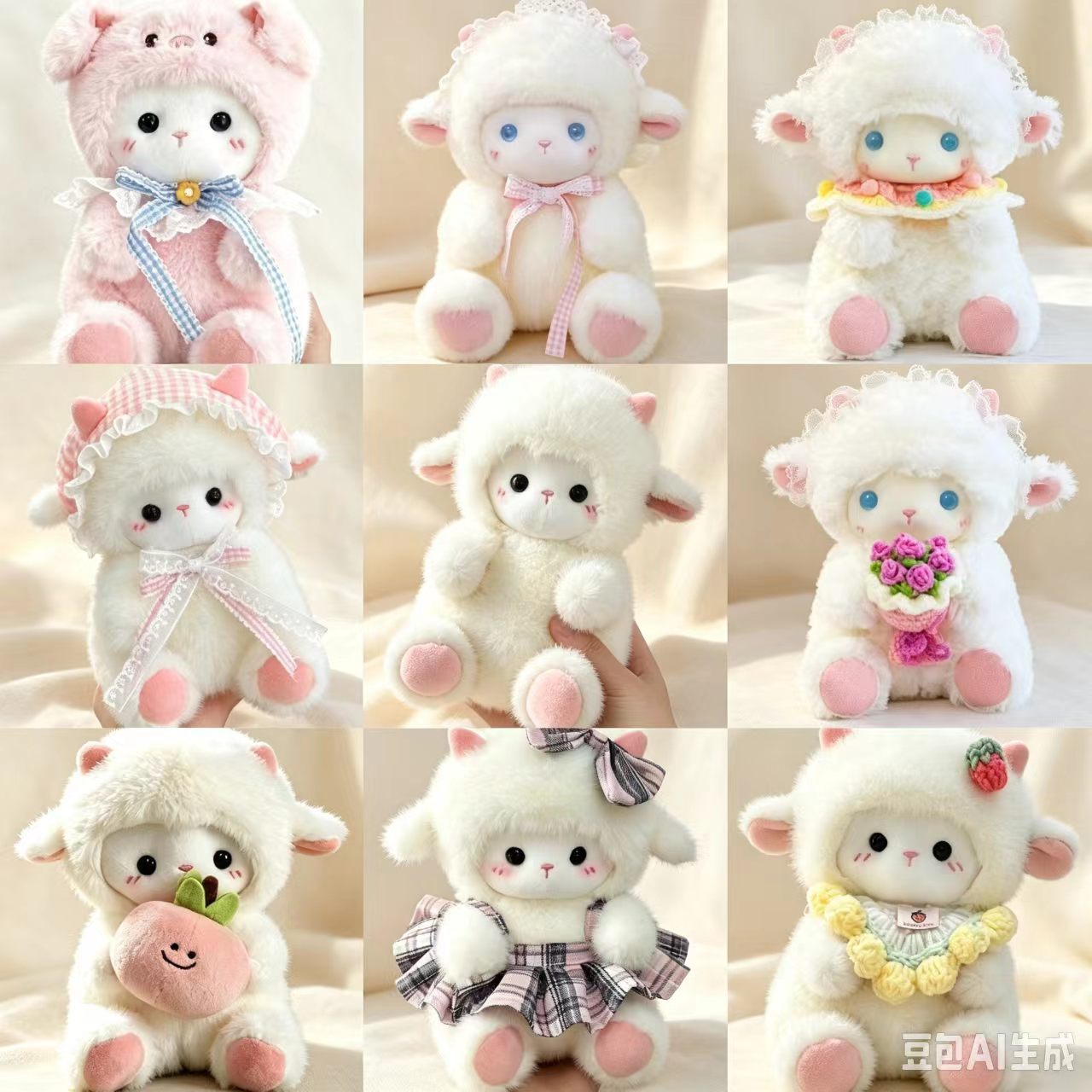 New plush toy, comforting lamb doll, girl's doll, companion lamb toy, birthday gift, cross-border