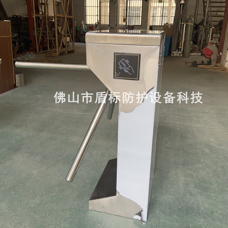 出入口通道三杆辊闸 半身高双向人行闸机通道考勤闸机不锈钢转闸
