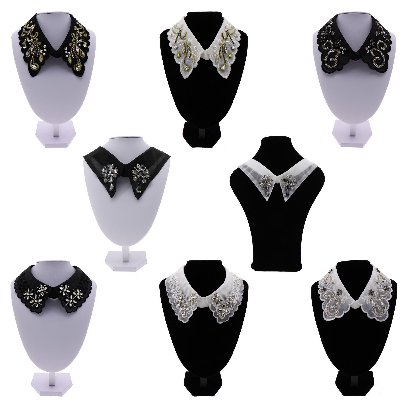 嘀嗒猫纯色时尚假衣领子厂家供应女衬衫假领子立领衬衫假衣领批发