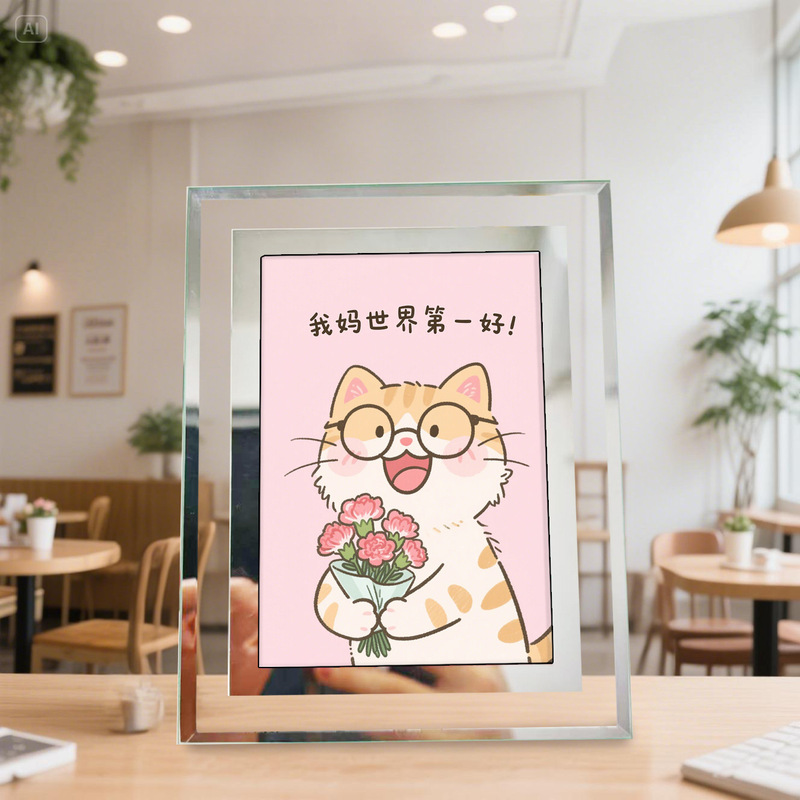Ladieswear's Day Gift for Mom Glass Photo Frame Table Creative Gift DIY Printed Photos with Meaningful Use Ladieswear's Day Gift for Mom Glass Photo Frame Table Creative Gift DIY Printed Photos with Meaningful Use
