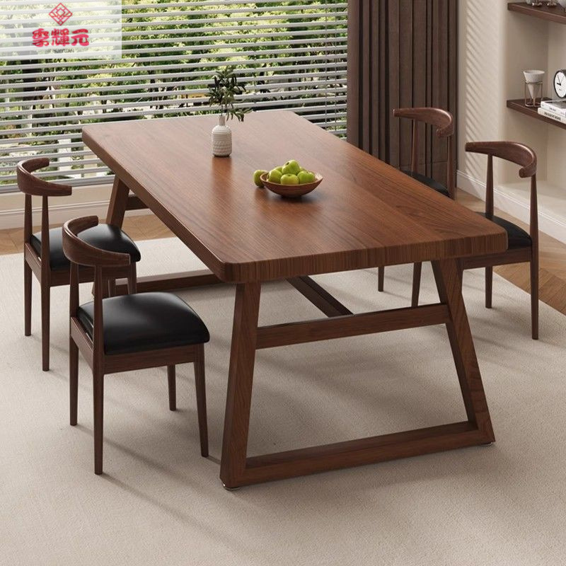 Modern Simple Rectangular Table and Chair Table Combination Chinese Dining Table Dining Table Catering Commercial Home Small Apartment Living Room