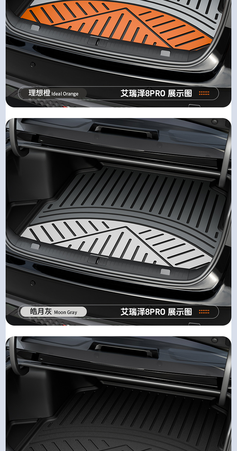 Suitable for Chery Tiggo 8, Arrizo 8, iCAR V23, special colorful TPE car trunk mat accessories