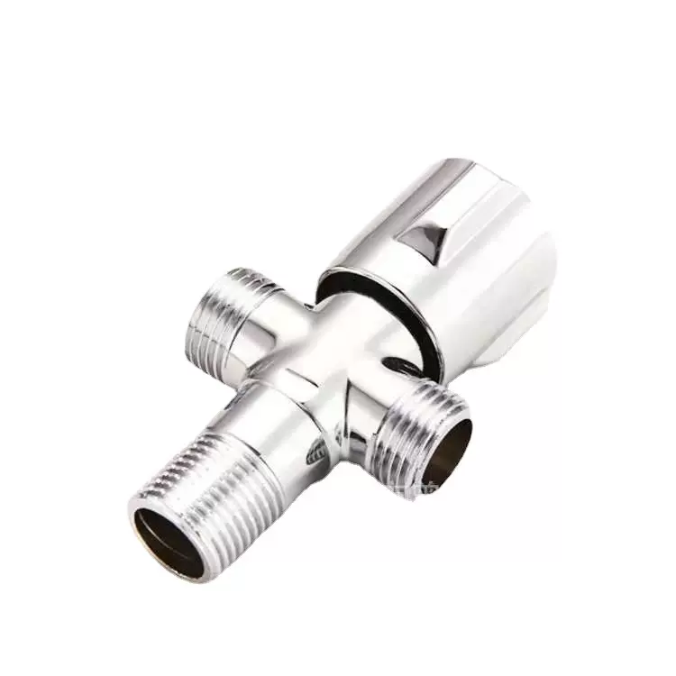精铜一进二出三角阀分水阀热水器马桶分水器壁挂静压分流双开关