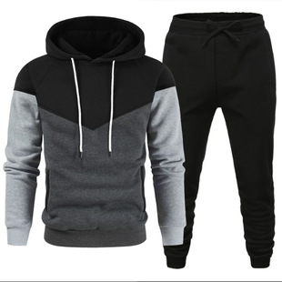 2025 New Foreign Trade Hot-Selling Men's Sweatshirt Youth Fashion Casual Sports Contrast Hoodie Top Suit