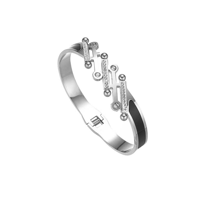 29g Weight Bangle Classification Titanium Steel Chain Material 1 Piece Quantity Holiday, Party Occasion Titanium Steel Material Geometric Pattern 2025 Spring and Summer Season Women's Gender Plating Design Elegant, Glam Style Elegant Glam Geometric Titanium Steel Bangle In Bulk 13