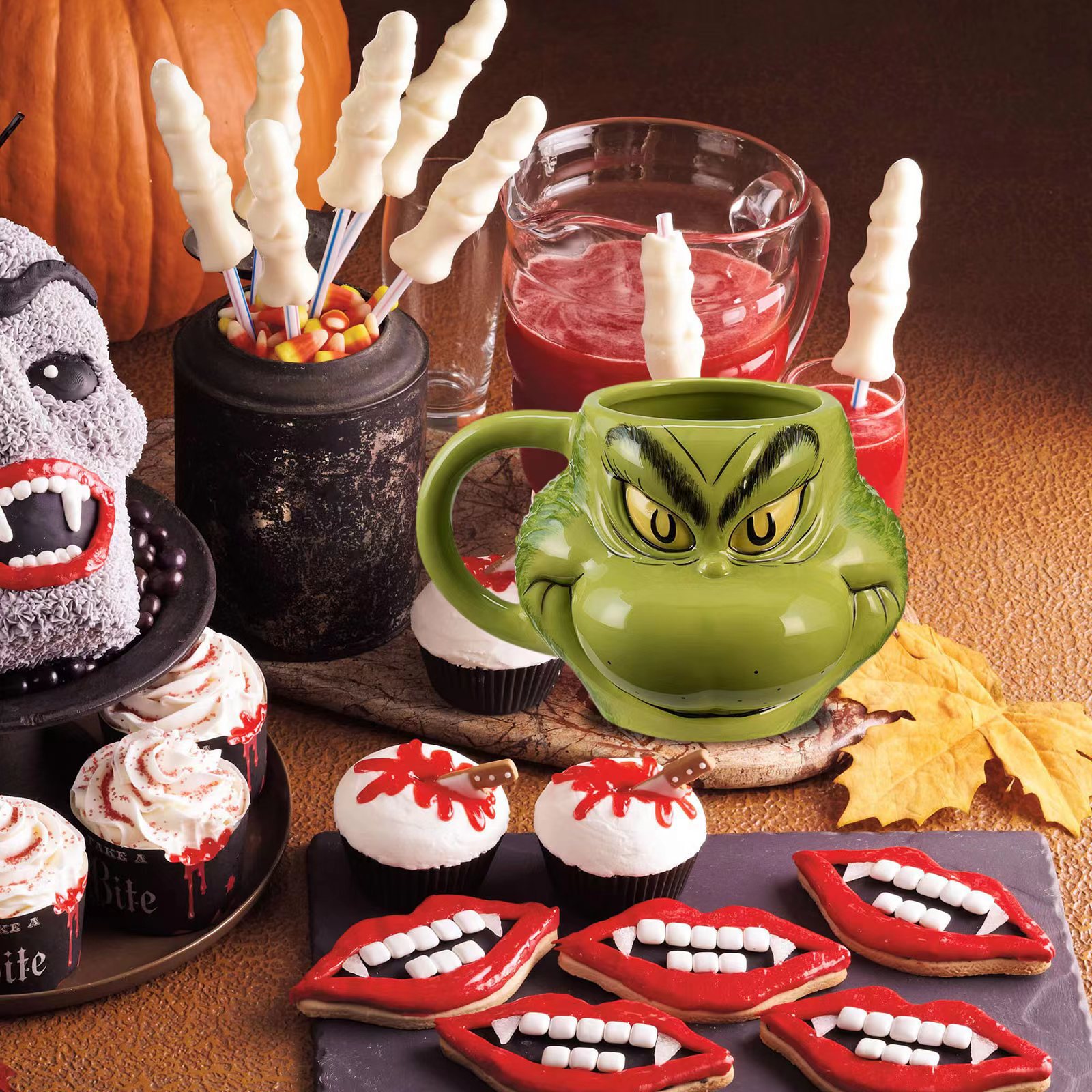 Transfronterizo creativo nueva taza divertida verde gran vientre taza resina artesanía hogar diario beber utensilios