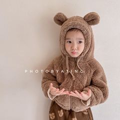 2023 Children's Clothes Autumn and Winter Children's Winter Clothes Korean Style Lamb Velvet Cotton Clothes Girls' Plus Velvet Winter Jackets Cotton Clothes 21803