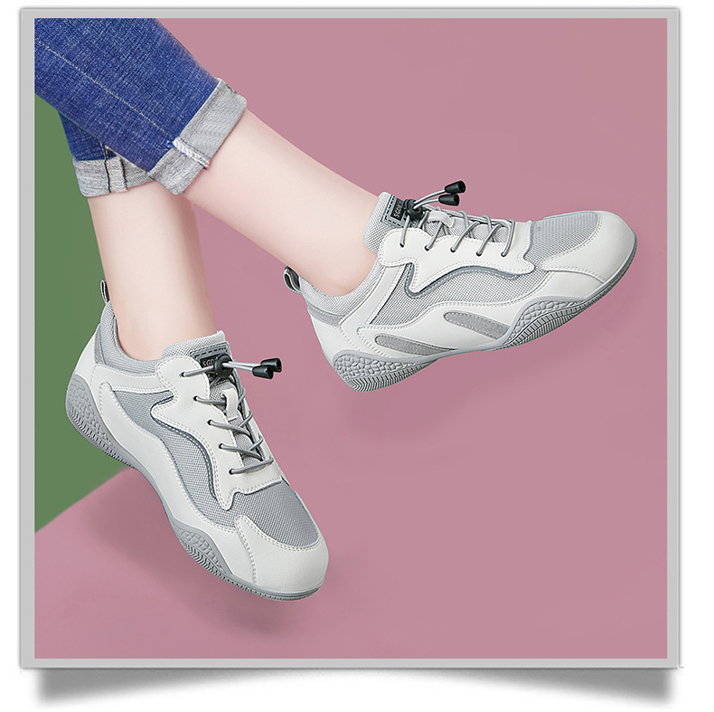 Giày sneaker nữ da thật đế mềm lưới thoáng khí dáng thể thao nhẹ xuân hè 2024 — Xám be 58231 LJ, Màu đen 58231 LJ, Màu hồng 58219 LJ, DH 58278-1 gót trắng cao 3cm mẫu thoáng khí mùa hè chi tiết 13