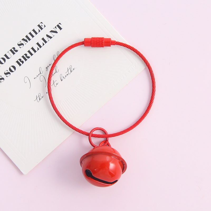 Red small bell, steel wire, 22mm