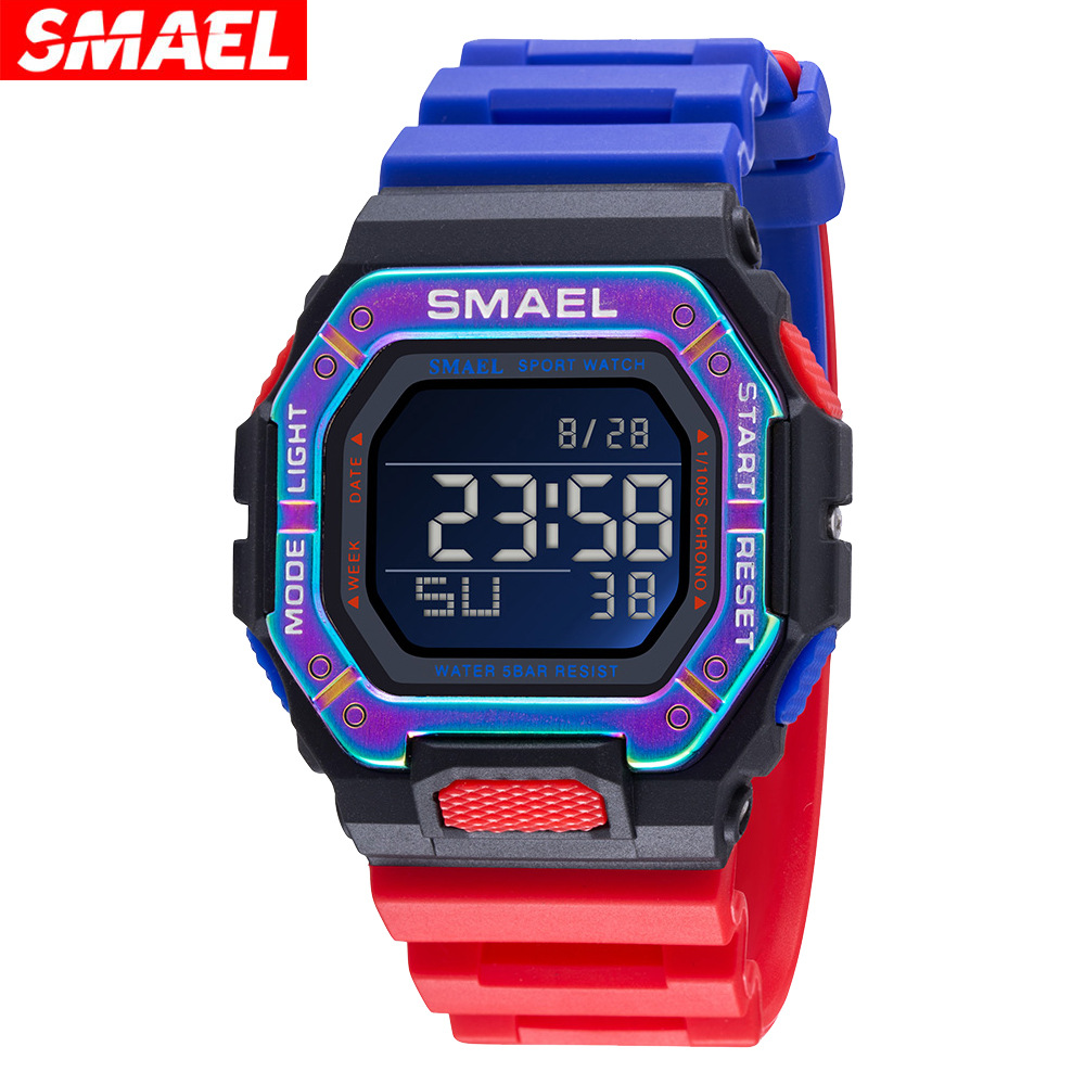 square electronic men's watch