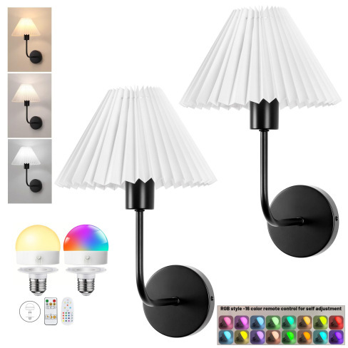 Luz de pared sin cableado transfronteriza americana dormitorio cabecera de cama luz de atmósfera decoración de sala de estar cubierta de lienzo recargable lámpara de pared atenuable