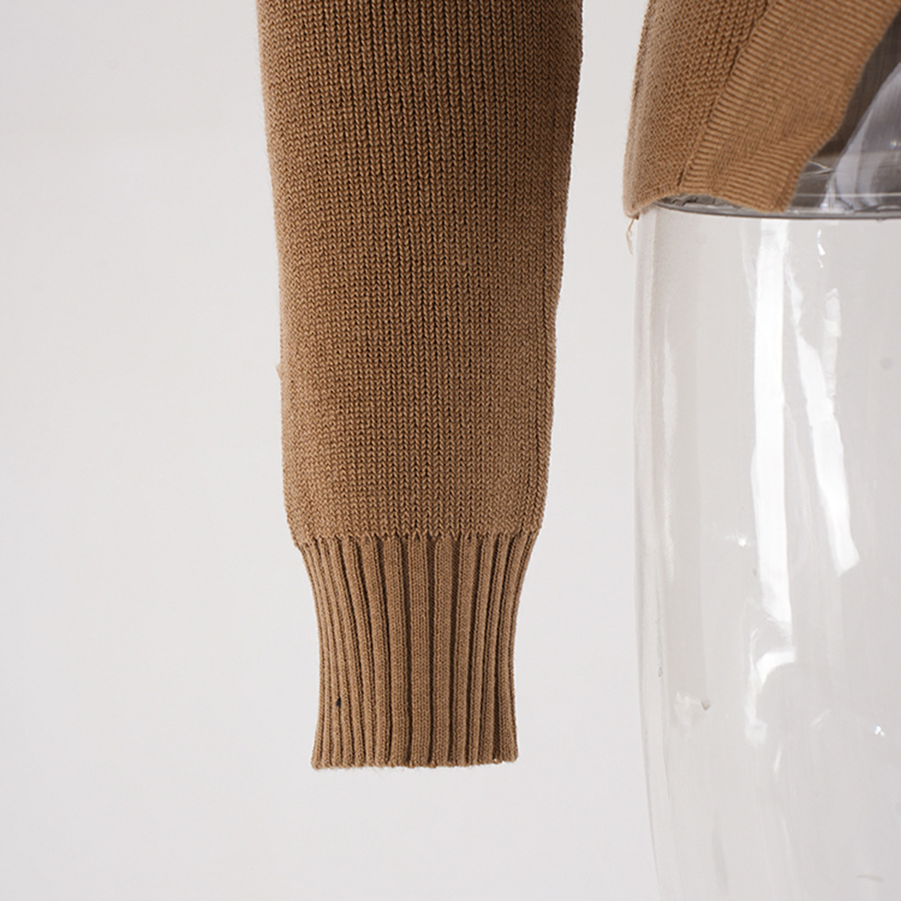 Women's Designer Knitted Sweater Slimming Pullover Knit Top_voghion.com