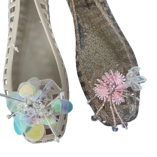 Korean shoe flower crystal shoes accessories transparent hole decorative shoe buckle niche design DIY crystal tassel shoe buckle