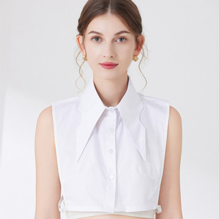2023 Seconds to Become a Beautiful Girl Petal Fake Collar Playful and Cute White Cotton Shirt Style Fake Collar Cross-Border Manufacturer Wholesale